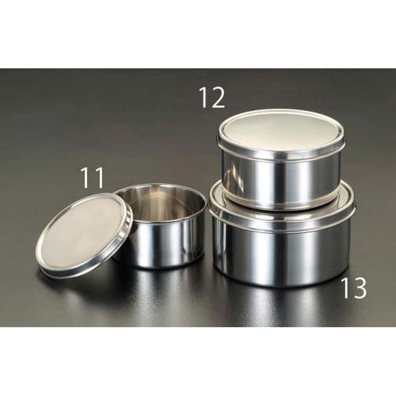 エスコ EA508SA-12 φ120x65mm丸缶(ステンレス製) 1個（ご注文単位1個）【直送品】