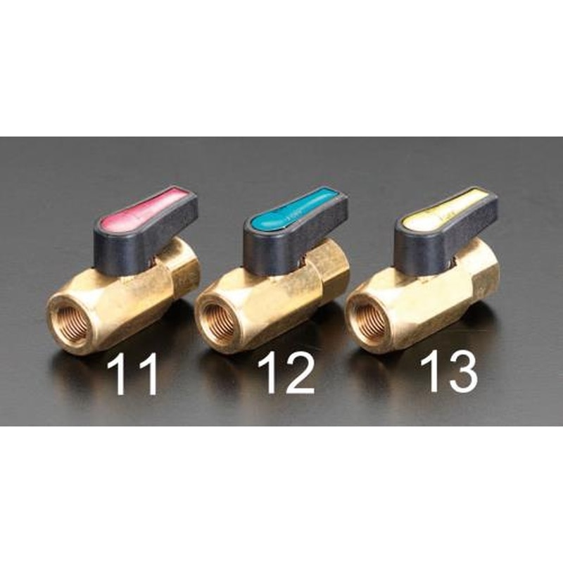 エスコ EA496EA-13 NPT1/8”xNPT1/8”ボールバルブ(黄) 1個(ご注文単位1個)【直送品】