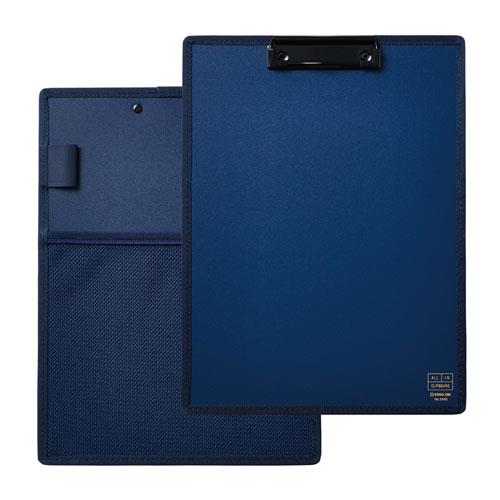 エスコ EA762DA-302 A4/E型 クリップボード(ポケット付/青) 1枚 (ご注文単位1枚)【直送品】