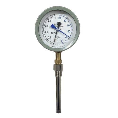 エスコ EA729PA-26 0- 100℃/0-1.0MPa/φ 100mm 温圧計(立型) 1個 （ご注文単位1個）【直送品】