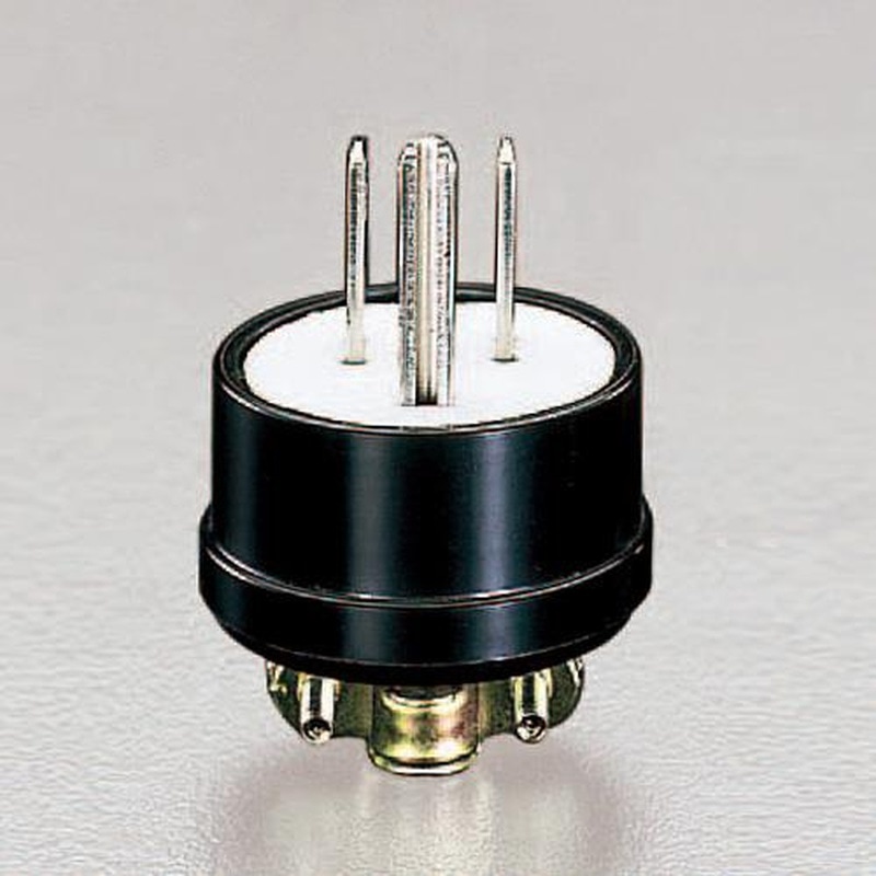 エスコ EA940BB-1 AC125V/15Aプラグ(接地2P) 1個(ご注文単位1個)【直送品】
