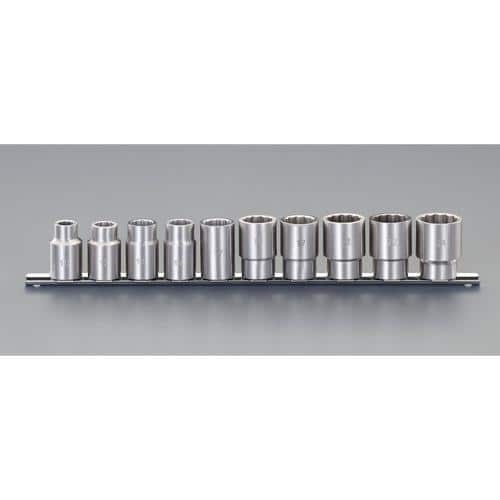 エスコ EA618SA-102A 1/2DR/10個組 ソケットセット(ステンレス製) 1セット (ご注文単位1セット)【直送品】