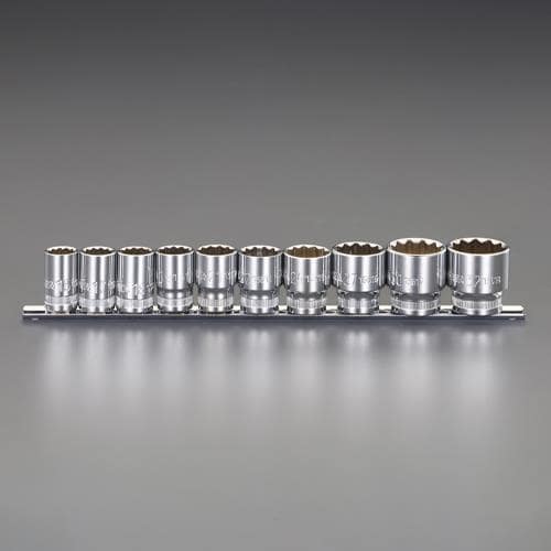 エスコ EA687CS-201A 1/2DR/16-24mm [10個組]ソケットセット(12角) 1セット （ご注文単位1セット）【直送品】