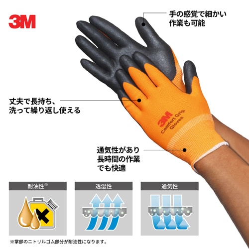 エスコ EA354MA-17A [XL/225mm] 手袋(ニトリルゴムコート/オレンジ) 1組 （ご注文単位1組）【直送品】