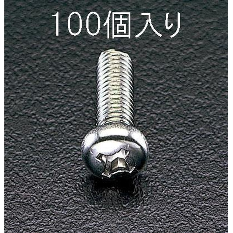 エスコ EA949SJ-41 M4x10mm鍋頭小ねじ(ステンレス製/100本) 1個(ご注文単位1個)【直送品】