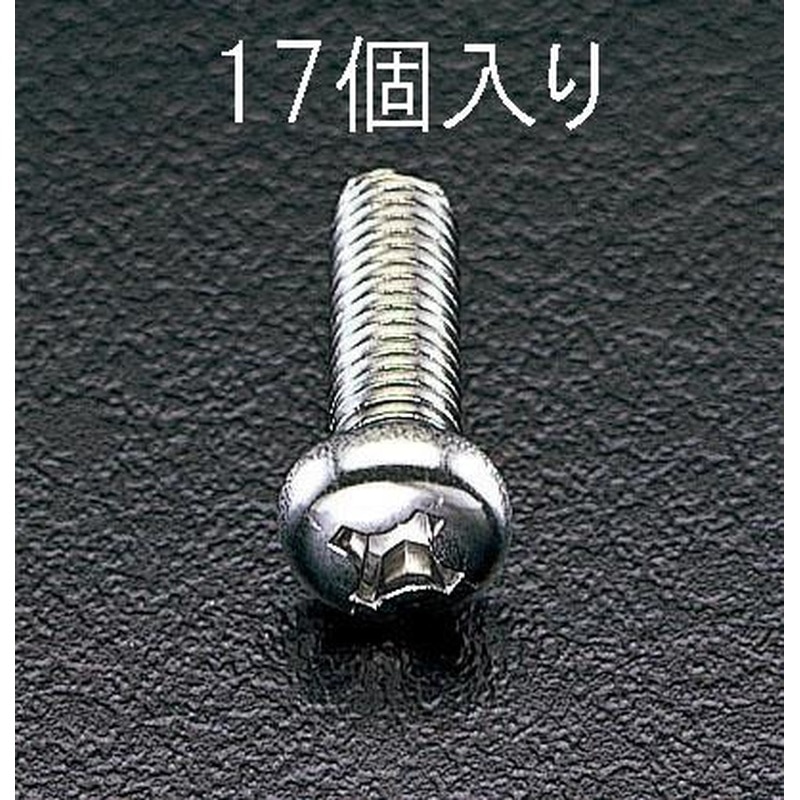エスコ EA949SJ-56 M5x50mm鍋頭小ねじ(ステンレス製/17本) 1個(ご注文単位1個)【直送品】