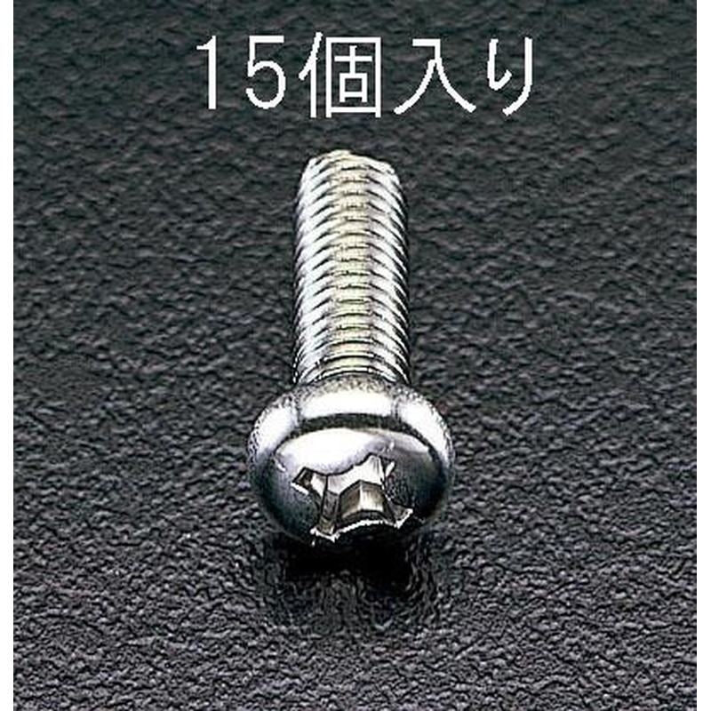 エスコ EA949SJ-65 M6x40mm鍋頭小ねじ(ステンレス製/15本) 1個（ご注文単位1個）【直送品】