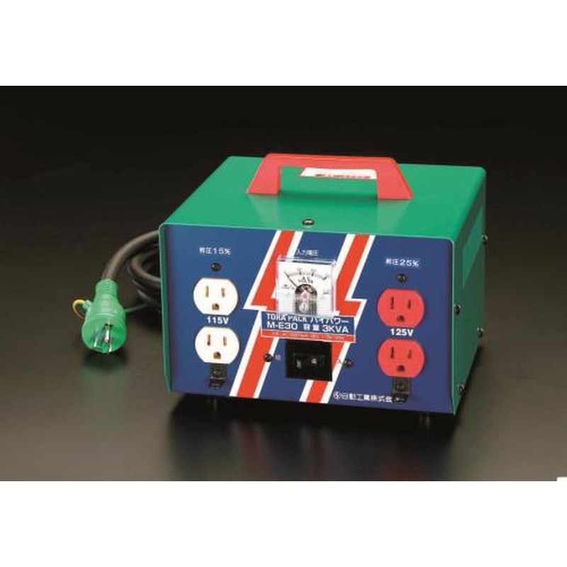 エスコ EA815ZG-3 AC100V→AC115V・125V/3.0KVA昇圧トランス 1個（ご注文単位1個）【直送品】
