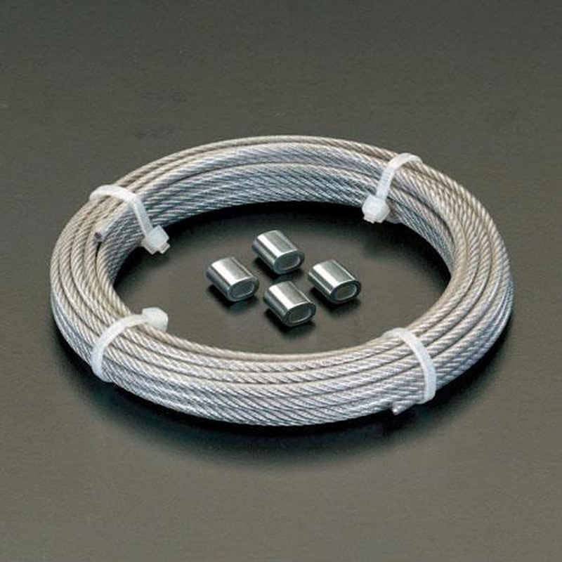 エスコ EA628SL-22 2.0/2.5mmx10m/7x7ステンレスロープ(ナイロン被覆) 1個(ご注文単位1個)【直送品】