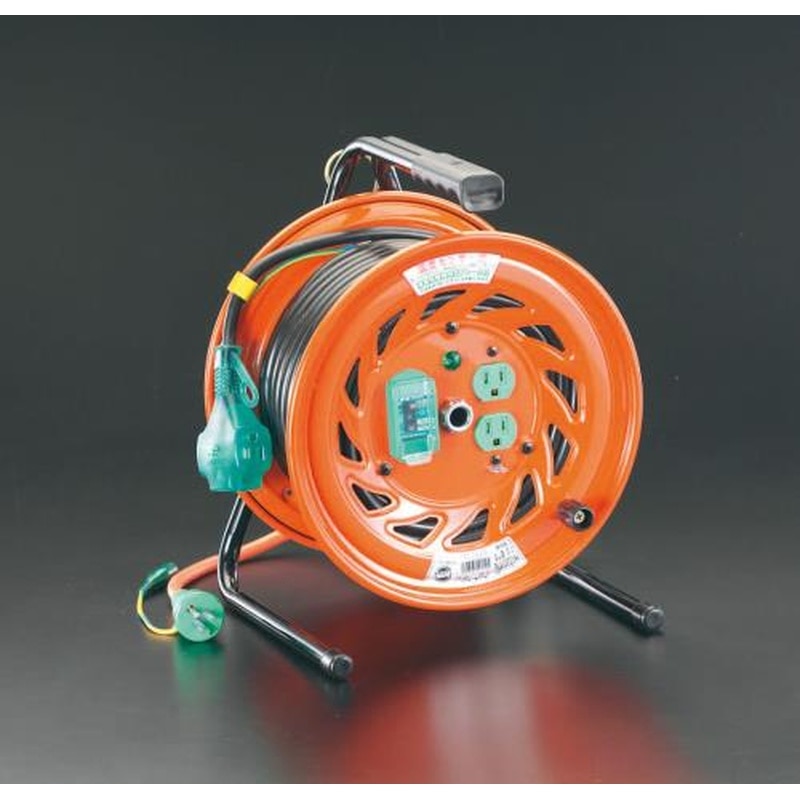 エスコ EA815DP-2 AC125V/15A/30mコードリール(元置型・漏電遮断) 1個(ご注文単位1個)【直送品】