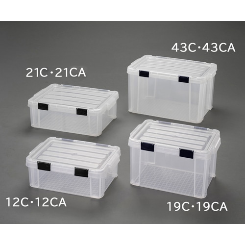 エスコ EA506LA-21CA 525x381x187mm 収納ケース(バックル付/クリア/5個) 1箱 (ご注文単位1箱)【直送品】