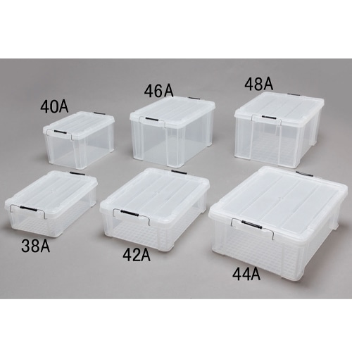 エスコ EA506AB-42A 525x380x182mm 収納ケース(バックル付/クリア) 1個 (ご注文単位1個)【直送品】