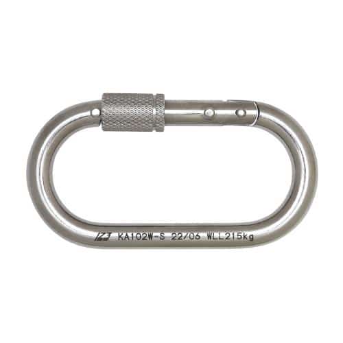エスコ EA638JS-32 109x56x10mm 安全環付カラビナ(ステンレス/Wストッパー 1個 (ご注文単位1個)【直送品】