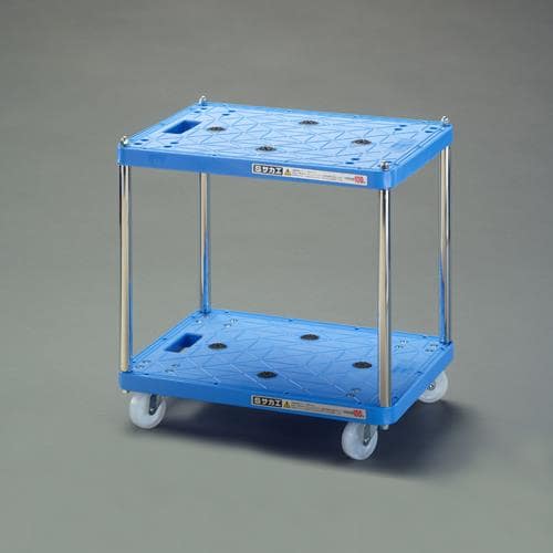 エスコ EA956SB-3 600x410x495mm/二段/80kg ツールワゴン(樹脂製) 1台 (ご注文単位1台)【直送品】