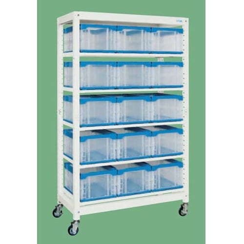 エスコ EA976FD-22 1250x570x2073mm コンテナラック(40L/移動式) 1台 （ご注文単位1台）【直送品】