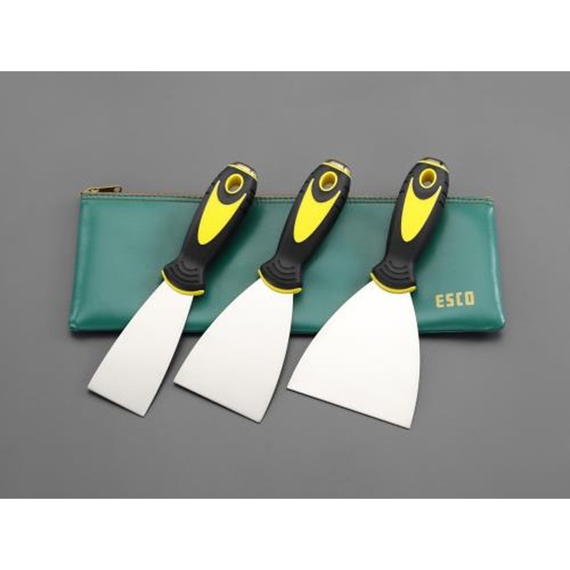 エスコ EA579AK-400 3本組パテべラセット(ステンレス/中硬) 1個（ご注文単位1個）【直送品】