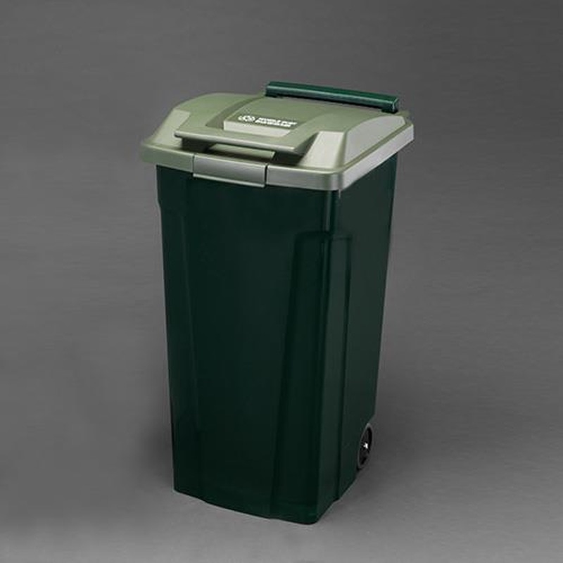 エスコ EA995AA-172 90Lダストボックス(キャスター付/グリーン) 1個(ご注文単位1個)【直送品】