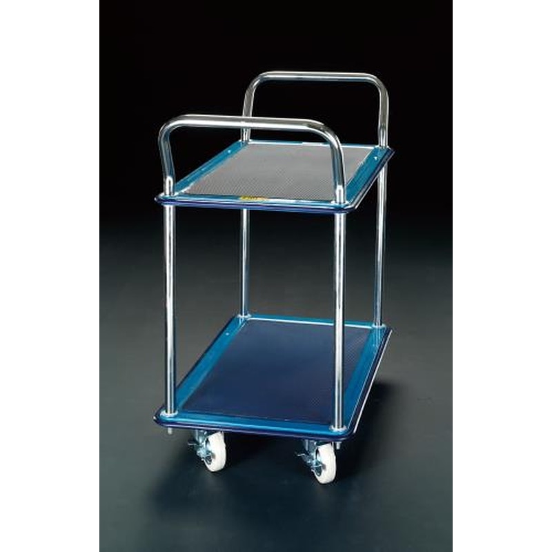 エスコ EA520BE-2 740x480mm/120kg運搬車(二段式/ブレーキ付) 1個(ご注文単位1個)【直送品】