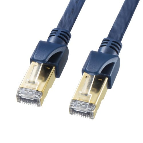 エスコ EA764BB-392 1.0m フラットLANケーブル(CAT6A・半田式)[ネイビ-] 1本 （ご注文単位1本）【直送品】
