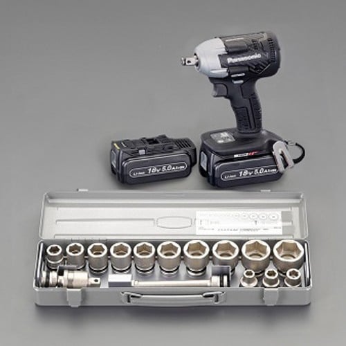 エスコ EA813PD-111C DC18.0V(1/2DR) インパクトレンチセット(充電式) 1セット (ご注文単位1セット)【直送品】