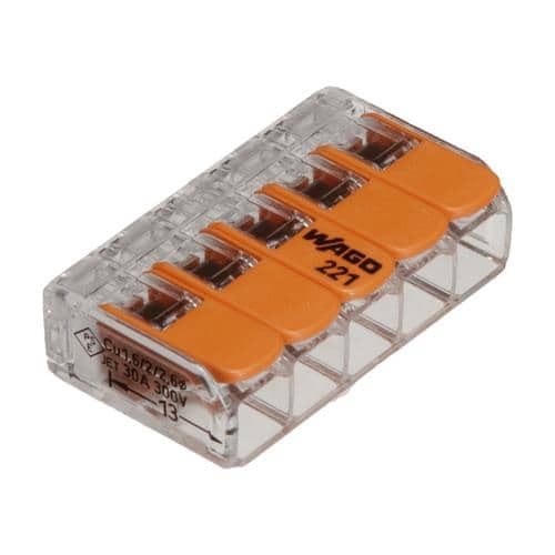 エスコ EA538WA-18 差込形電線コネクター(5極/5個) 1束 (ご注文単位1束)【直送品】