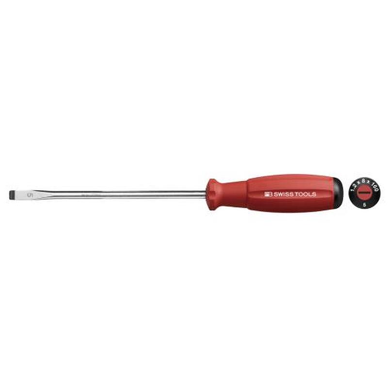 エスコ EA560PR-16 1.2x8.0mm/160mm［-]ドライバー(赤) 1個（ご注文単位1個）【直送品】