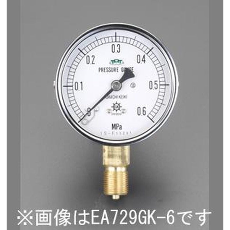 エスコ EA729GL-10 75mm/0-1.0MPa圧力計(耐脈動圧形) 1個（ご注文単位1個）【直送品】