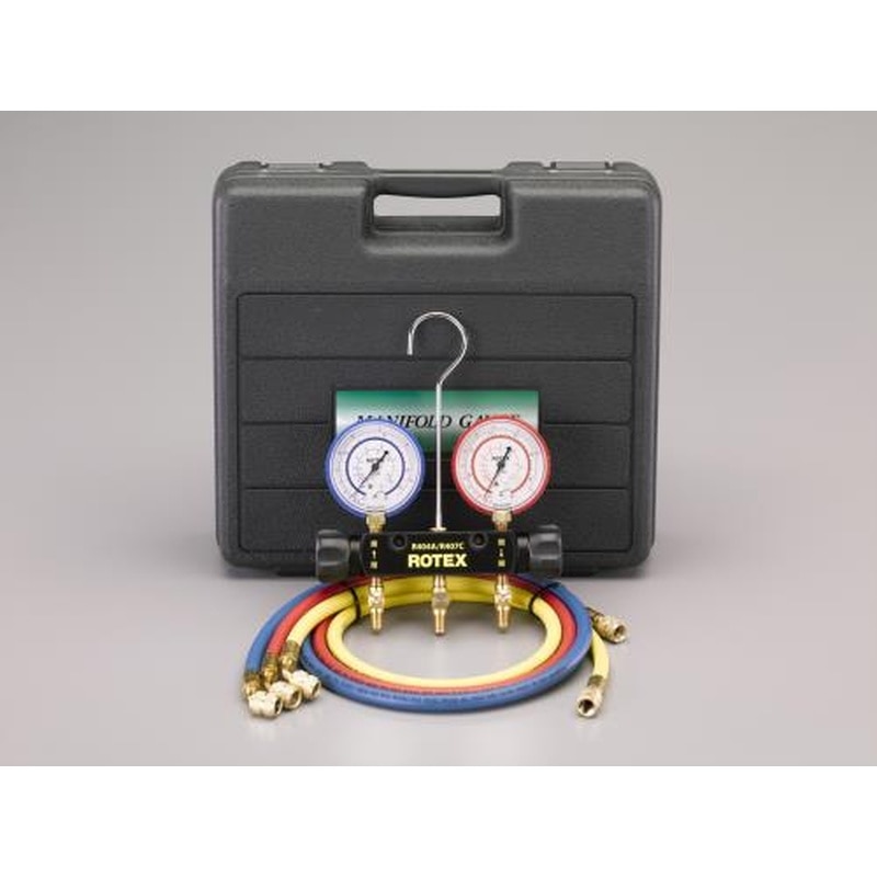 エスコ EA101LR-2B[R404A・R407C]ゲージマニホールドキット 1個（ご注文単位1個）【直送品】