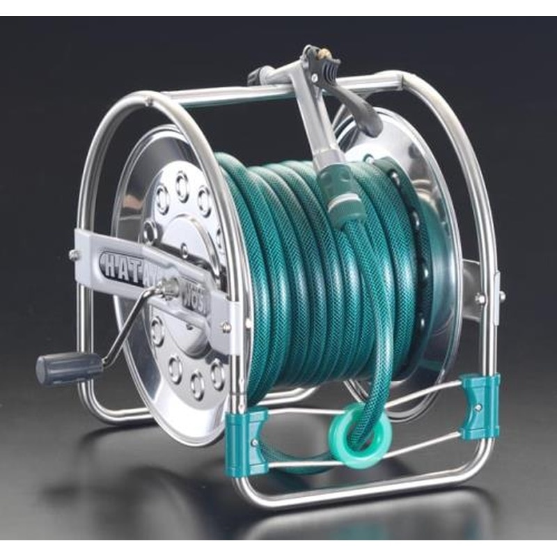 エスコ EA124HB-2 12/17mmx21m散水ホースリール(ステンレス製) 1個（ご注文単位1個）【直送品】