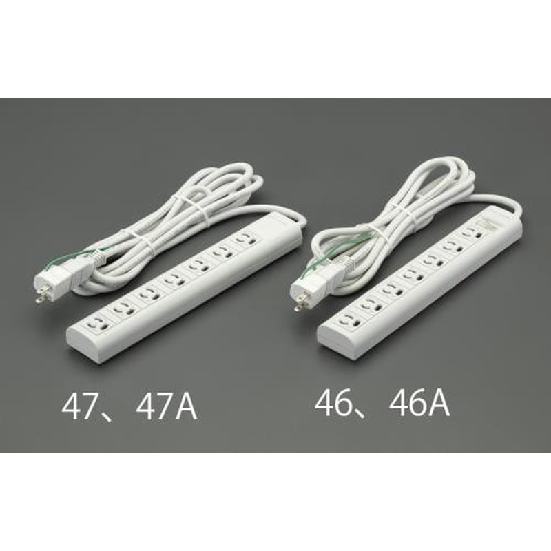 エスコ EA815GL-46A AC125V/15Ax5mタップ(7口・マグネット付・抜け止) 1個（ご注文単位1個）【直送品】
