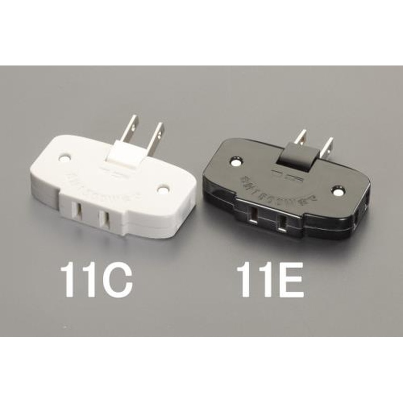 エスコ EA940CD-11C AC125V/15A薄型可動タップ(白) 1個（ご注文単位1個）【直送品】