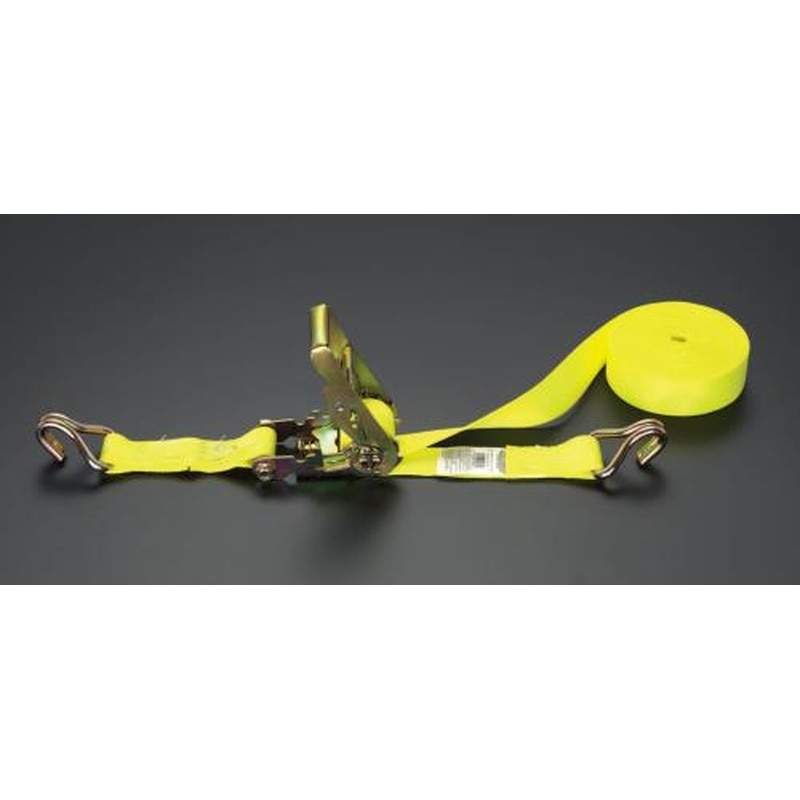エスコ EA982BC-2 1500kg/50mmx8mベルト荷締機(ラチェット式/黄) 1個(ご注文単位1個)【直送品】