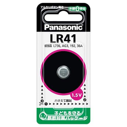 エスコ EA758YF-1 (LR41) 1.5V アルカリボタン電池 1個 (ご注文単位1個)【直送品】