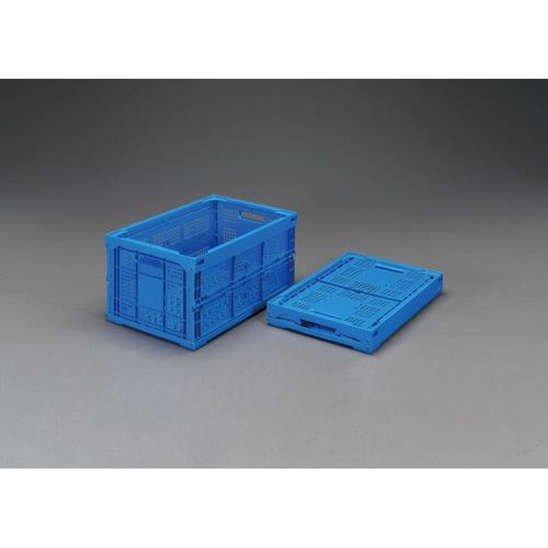 エスコ EA506A-4 530x366x271mm/40.0L折畳コンテナ(メッシュ・青/2コ) 1個（ご注文単位1個）【直送品】