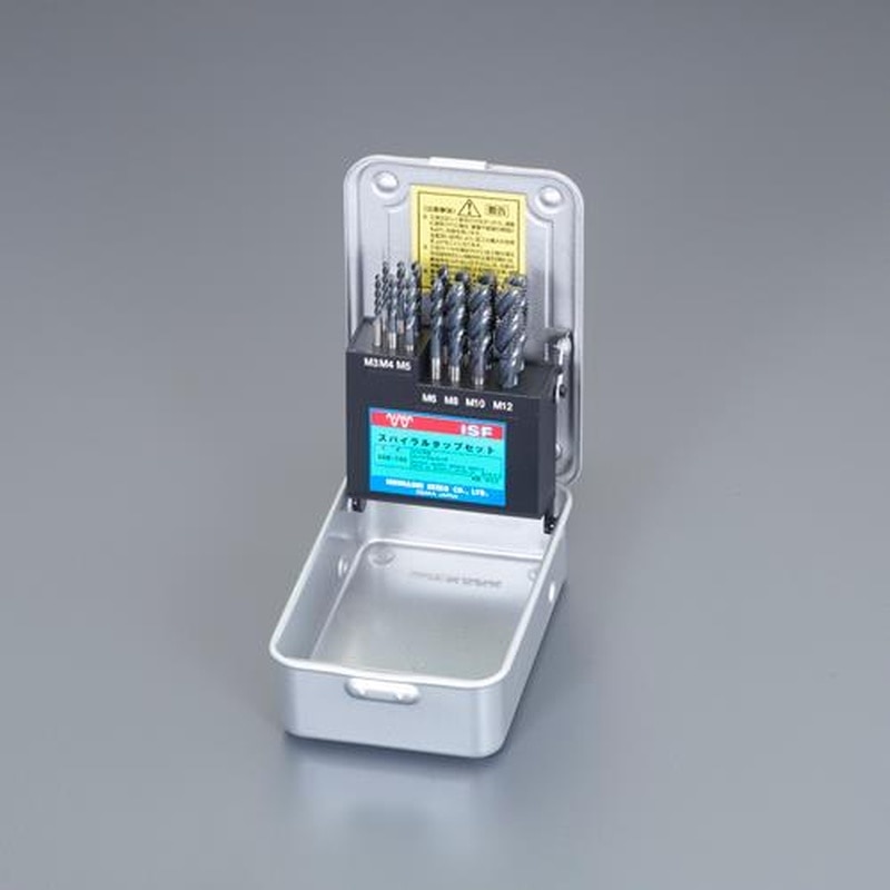エスコ EA829DS-1 M3-M12スパイラルタップセット(HSS) 1個(ご注文単位1個)【直送品】