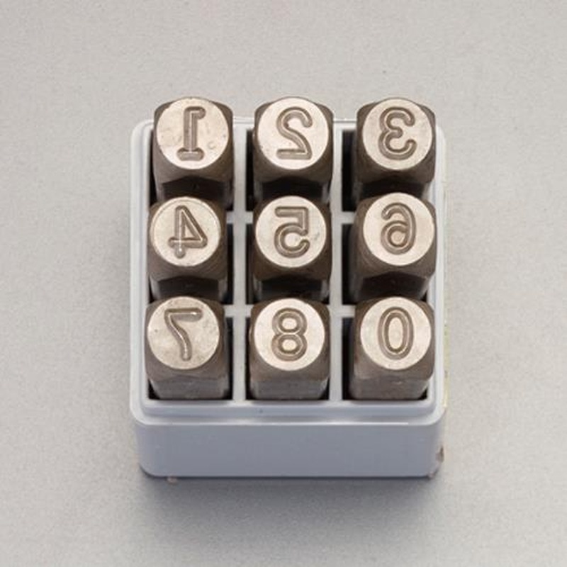 エスコ EA591HR-2 2.4mm数字刻印セット 1個(ご注文単位1個)【直送品】