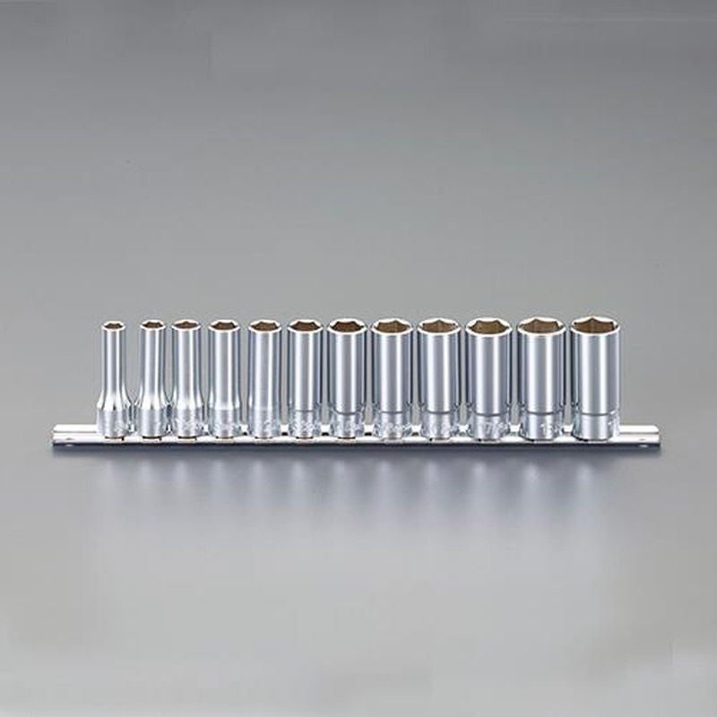 エスコ EA618BP 3/8”DR/8-19mmディープソケットセット 1個(ご注文単位1個)【直送品】