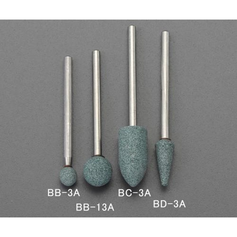 エスコ EA819BB-3A φ6mm/3mm軸軸付砥石(丸/緑) 1個(ご注文単位1個)【直送品】