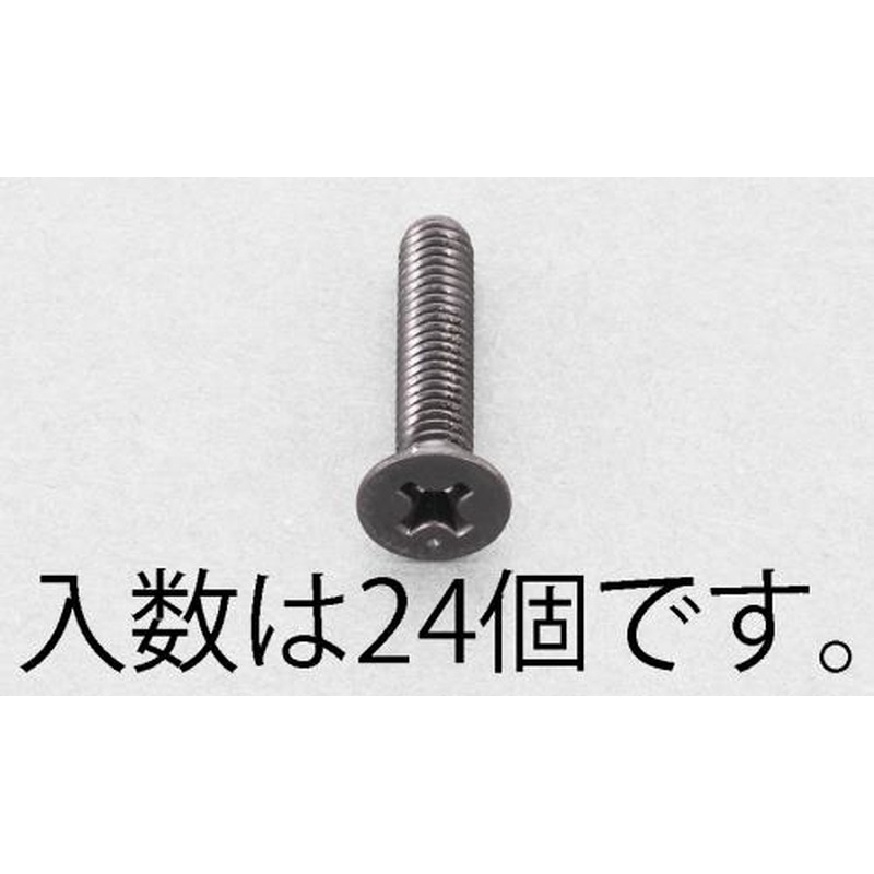 エスコ EA949TF-315 M3x15mm皿頭小ねじ(ステンレス/黒色/24本) 1個(ご注文単位1個)【直送品】