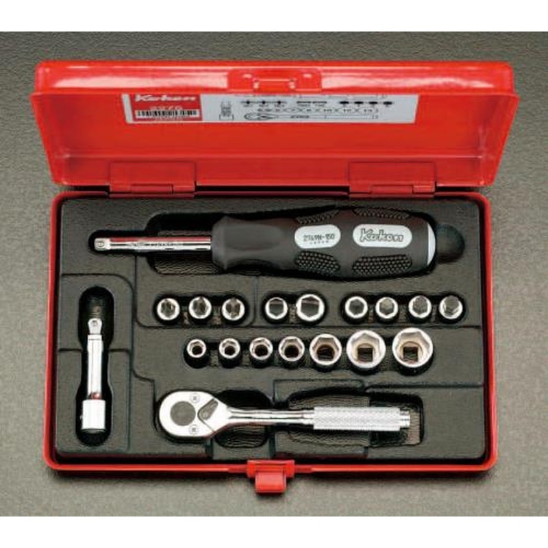 エスコ EA618-10 1/4”DRソケットレンチセット 1個(ご注文単位1個)【直送品】