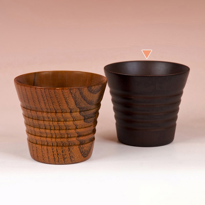 山下工芸 木製ラインカップ ダークブラウン 41011540 1個（ご注文単位1個）【直送品】