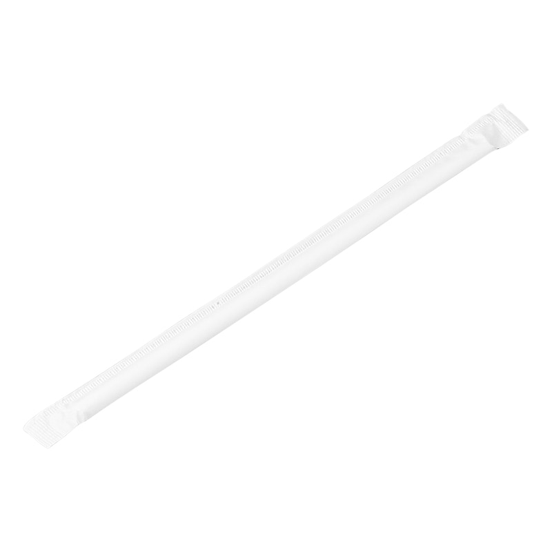 水野産業 紙フレックスストロー　紙完封　φ6×210mm  00444　白 500本/束（ご注文単位12束）【直送品】