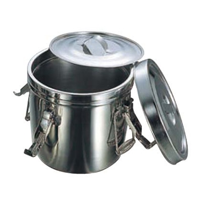 >18-8　フック付　ダブル食缶 10L（シリコンパッキン）  1個（ご注文単位1個）【直送品】