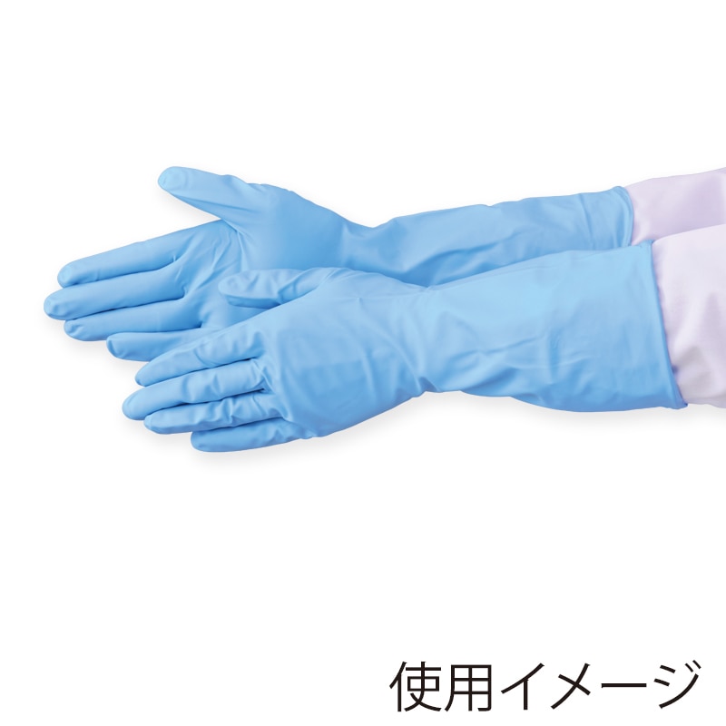 エブノ ニトリル薄手手袋前指タイプ　パウダーフリー L 540　ブルー 20組/箱（ご注文単位12箱）【直送品】