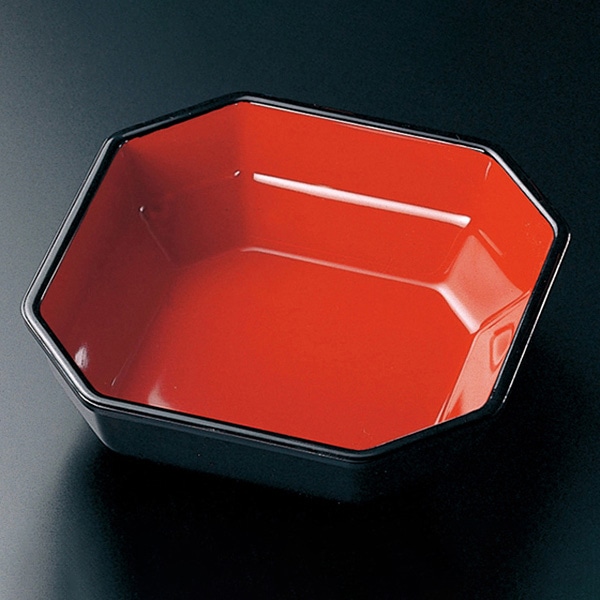 福井クラフト 松花堂用小鉢 八角鉢 内朱天黒 22020040 1個(ご注文単位1個)【直送品】