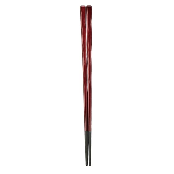 福井クラフト 荒彫先太箸　22.8cm 溜 90030643 1組（ご注文単位1組）【直送品】