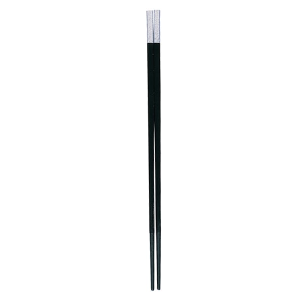 福井クラフト PBT樹脂箸 25cm 和洋中先丸箸 黒OM/銀粉蒔 85915560 1組(ご注文単位1組)【直送品】