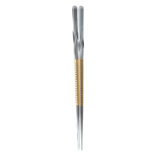 福井クラフト アクリル樹脂箸 ビードロねじり箸 23cm スパイラルゴールド 12035630 1組(ご注文単位1組)【直送品】