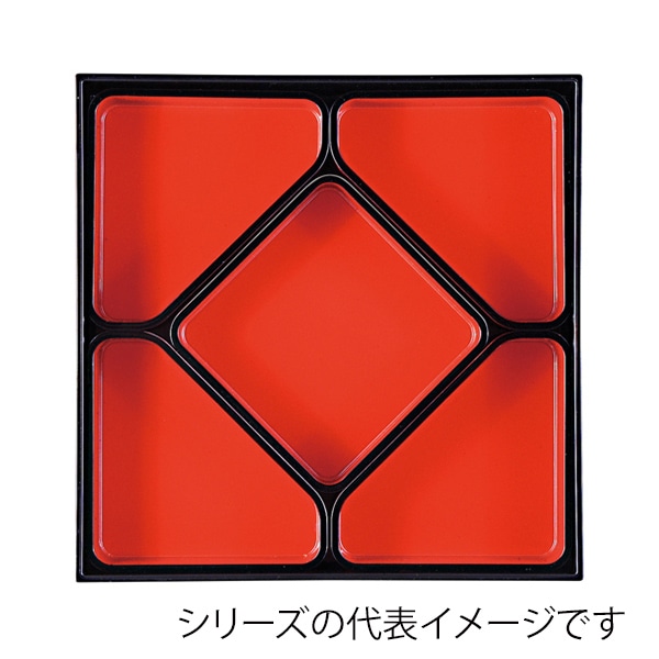 福井クラフト 9.5寸千筋重用　四角仕切 内朱天黒 24233750 1個（ご注文単位1個）【直送品】