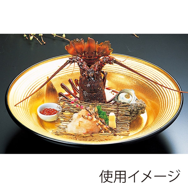 福井クラフト 盛込鉢 尺3鳳龍盛鉢 一色金箔裏黒塗 51400310 1個(ご注文単位1個)【直送品】